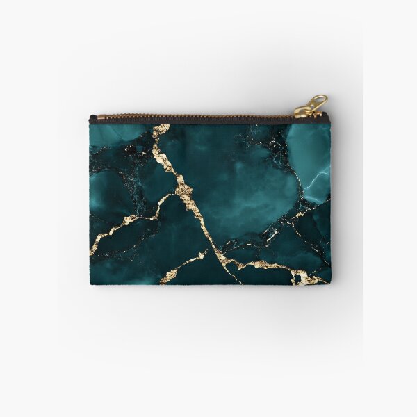 Item preview, Teal Marble With Gold Cracks designed and sold by GoldenTealArts.