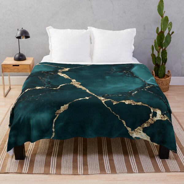 Item preview, Teal Marble With Gold Cracks designed and sold by GoldenTealArts.