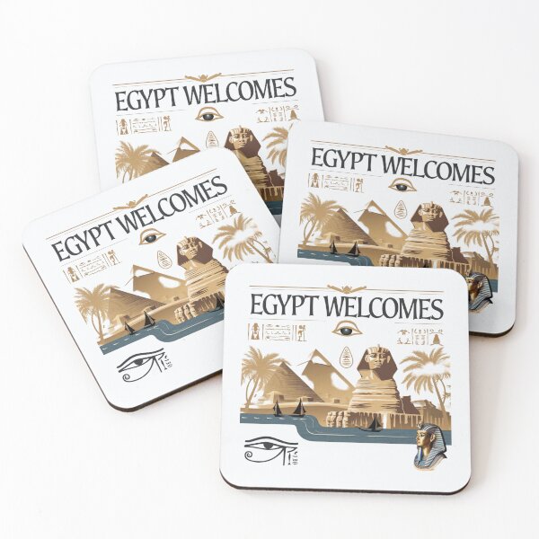 Item preview, Egypt Welcomes Flag Map Pyramids of Giza, Sphinx designed and sold by AnimalsDH305.