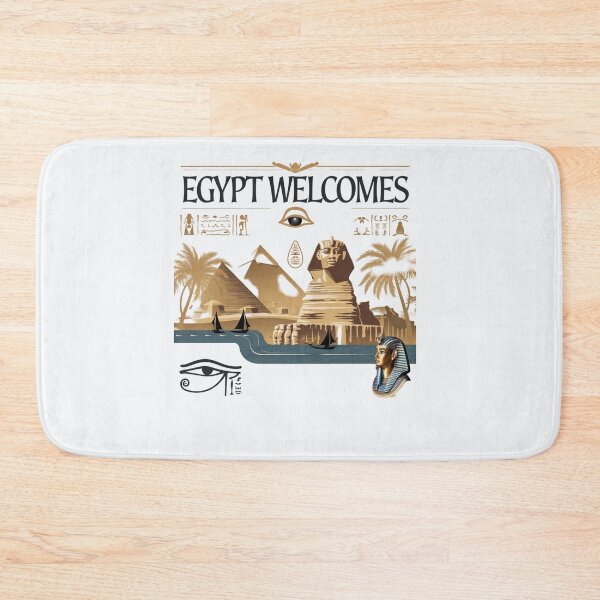 Item preview, Egypt Welcomes Flag Map Pyramids of Giza, Sphinx designed and sold by AnimalsDH305.