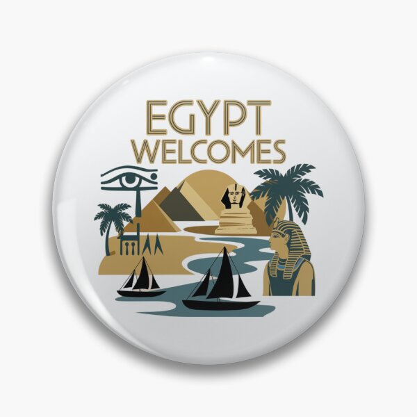 Item preview, Egypt Welcomes Flag Map Pyramids of Giza, Sphinx designed and sold by AnimalsDH305.