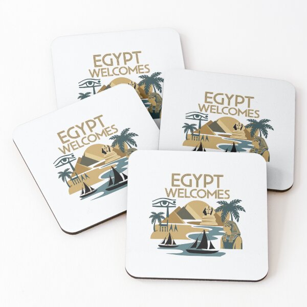 Item preview, Egypt Welcomes Flag Map Pyramids of Giza, Sphinx designed and sold by AnimalsDH305.