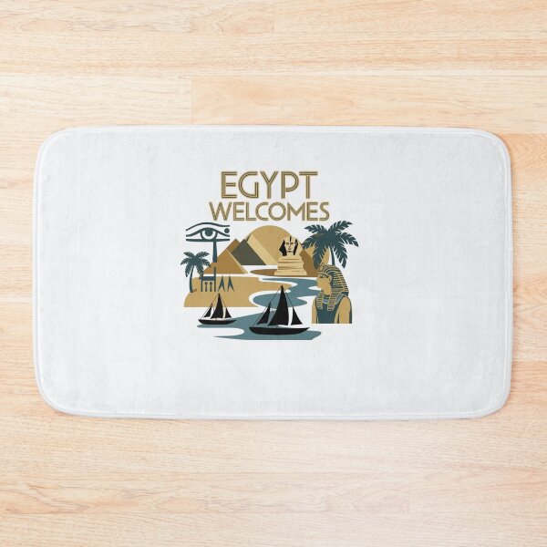 Item preview, Egypt Welcomes Flag Map Pyramids of Giza, Sphinx designed and sold by AnimalsDH305.