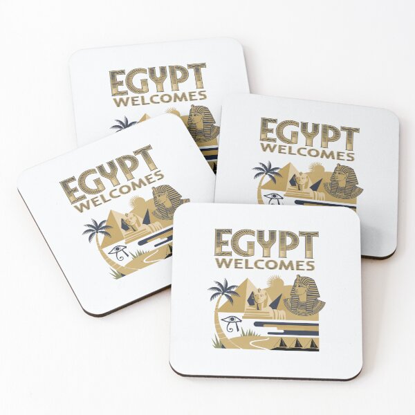 Item preview,  Egypt Welcomes Flag Map Pyramids of Giza, Sphinx designed and sold by AnimalsDH305.