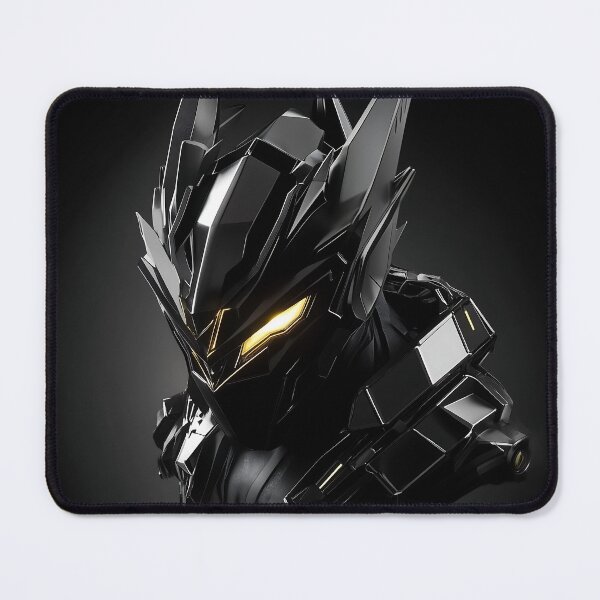 Item preview, Futuristic Black and Gold Mecha Head Design designed and sold by GoldenTealArts.