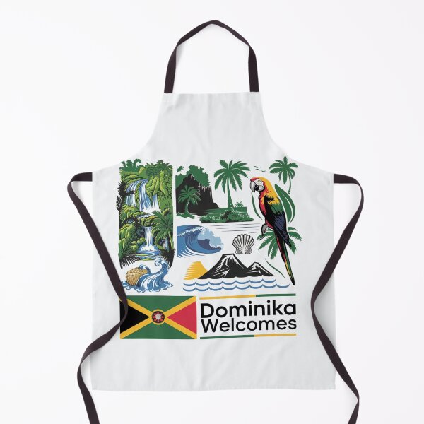 Item preview, Dominika Welcomes Flag Map Roseau, Boiling Lake designed and sold by AnimalsDH305.