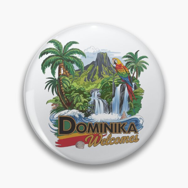 Item preview, Dominika Welcomes Flag Map Roseau, Boiling Lake designed and sold by AnimalsDH305.