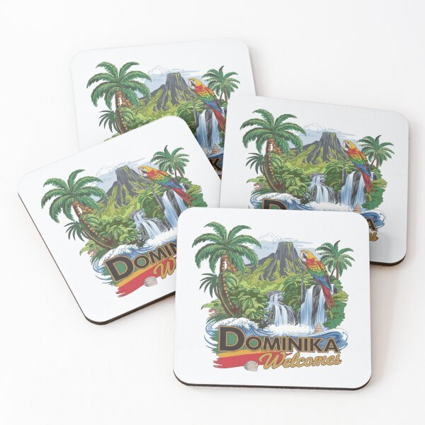 Item preview, Dominika Welcomes Flag Map Roseau, Boiling Lake designed and sold by AnimalsDH305.
