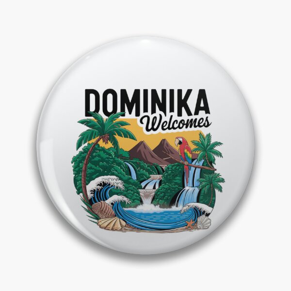 Item preview, Dominika Welcomes Flag Map Roseau, Boiling Lake designed and sold by AnimalsDH305.