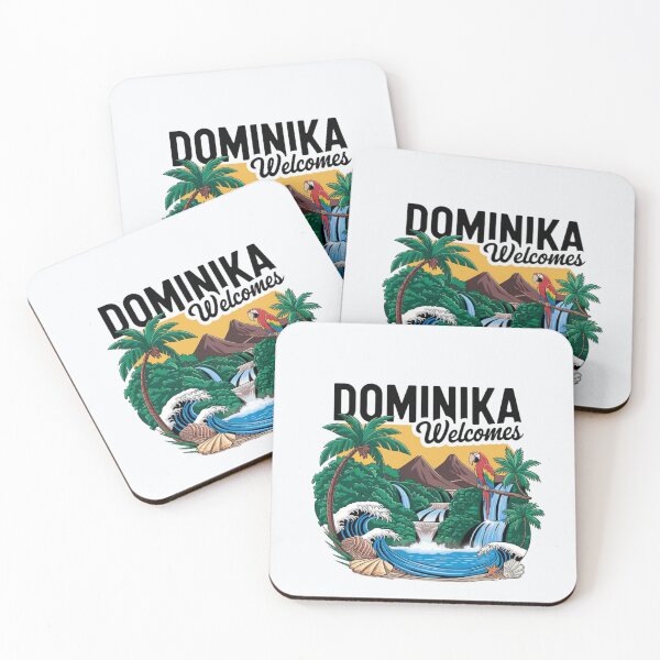 Item preview, Dominika Welcomes Flag Map Roseau, Boiling Lake designed and sold by AnimalsDH305.