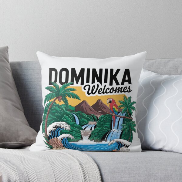 Item preview, Dominika Welcomes Flag Map Roseau, Boiling Lake designed and sold by AnimalsDH305.