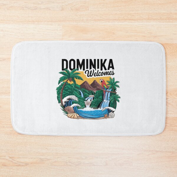 Item preview, Dominika Welcomes Flag Map Roseau, Boiling Lake designed and sold by AnimalsDH305.