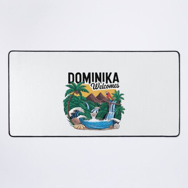 Item preview, Dominika Welcomes Flag Map Roseau, Boiling Lake designed and sold by AnimalsDH305.