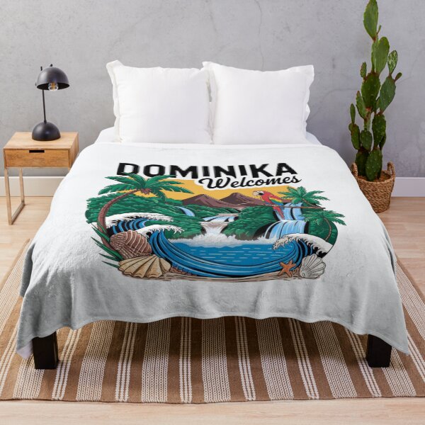 Item preview, Dominika Welcomes Flag Map Roseau, Boiling Lake designed and sold by AnimalsDH305.
