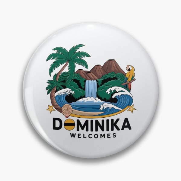 Item preview, Dominika Welcomes Flag Map Roseau, Boiling Lake designed and sold by AnimalsDH305.