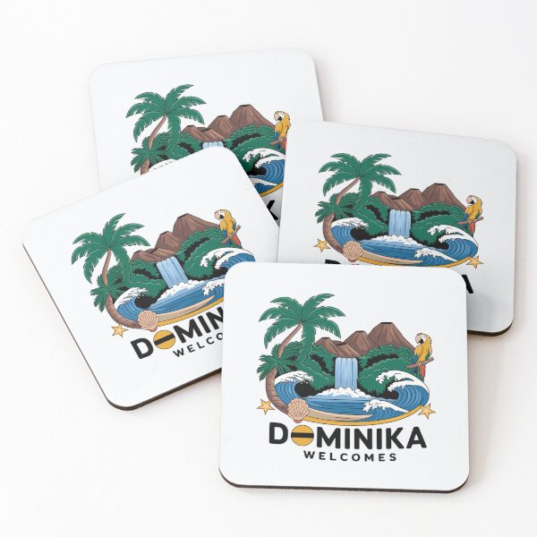 Item preview, Dominika Welcomes Flag Map Roseau, Boiling Lake designed and sold by AnimalsDH305.