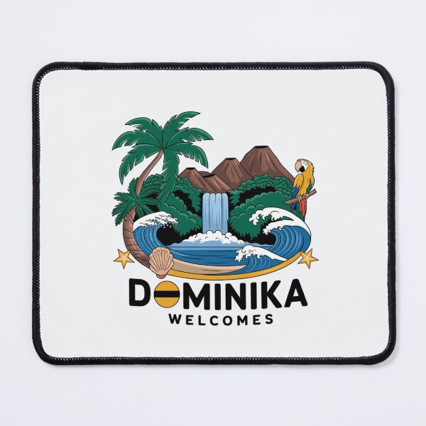 Item preview, Dominika Welcomes Flag Map Roseau, Boiling Lake designed and sold by AnimalsDH305.