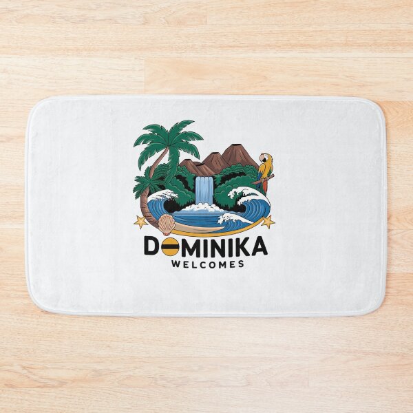 Item preview, Dominika Welcomes Flag Map Roseau, Boiling Lake designed and sold by AnimalsDH305.