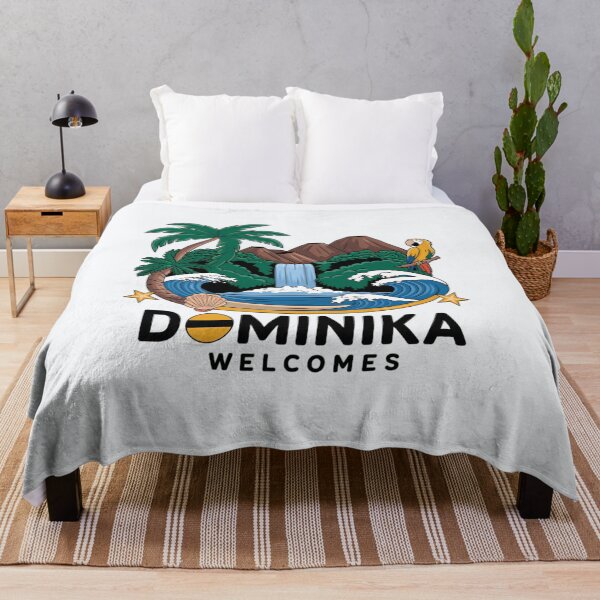 Item preview, Dominika Welcomes Flag Map Roseau, Boiling Lake designed and sold by AnimalsDH305.