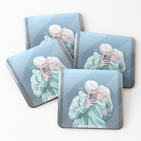 Item preview, beautiful brothers hugging albino siblings anime characters artwork designed and sold by Dechimo Artwork.