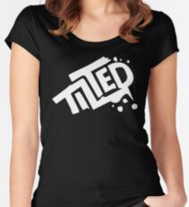 Tilted Towers Graffiti Logo White Fortnite Battle Royale Women's Fitted Scoop T-Shirt