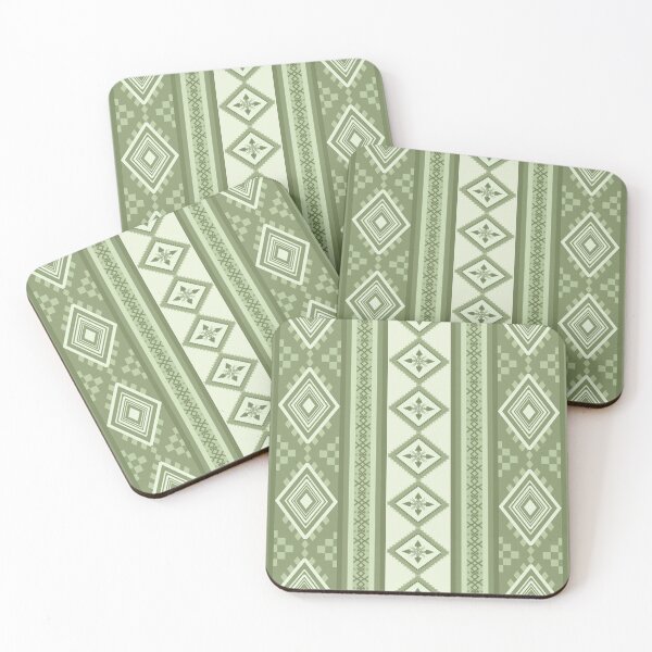 Item preview, Geometric Tribal green Textile Pattern designed and sold by kasune-shop.