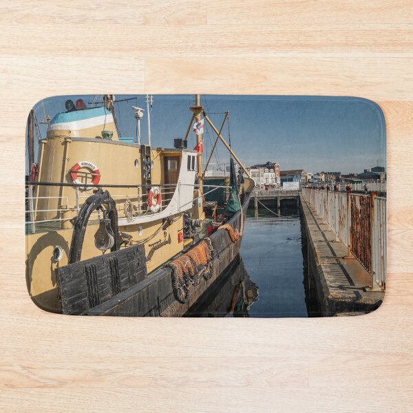 Item preview, Boat in the Lowestoft harbour in the morning designed and sold by yackers1.