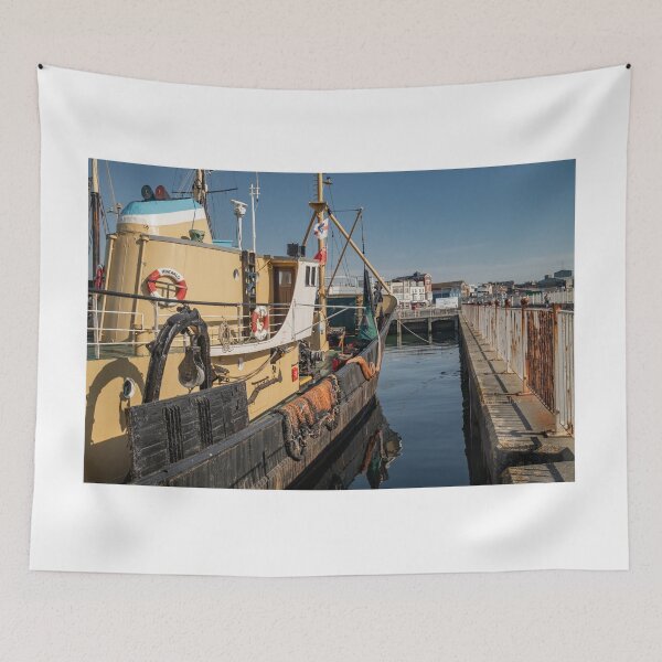 Item preview, Boat in the Lowestoft harbour in the morning designed and sold by yackers1.