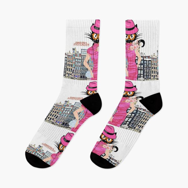 Item preview, Pink dressed purrfection in Amsterdam  designed and sold by wallartofmio.