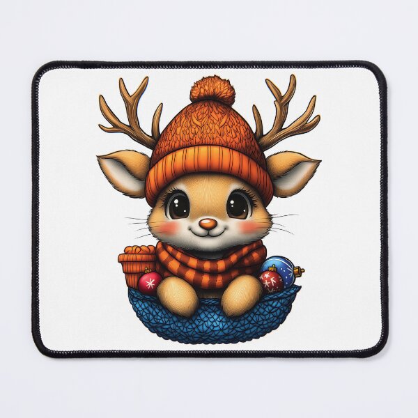 Item preview, Smiling Reindeer in a Winter Scarf designed and sold by BukkyStory.