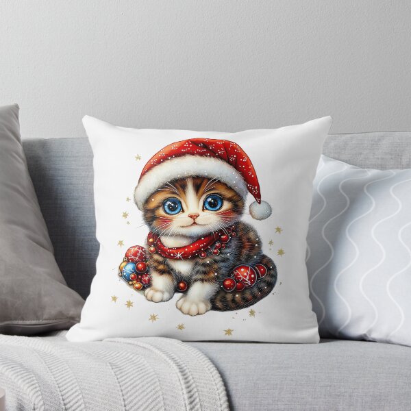Item preview, Happy Kitten Celebrating Christmas designed and sold by BukkyStory.