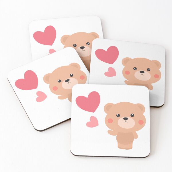 Item preview, Sweet teddy bear with hearts sending full love and kissess designed and sold by KrissGraphShop.