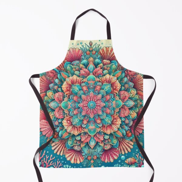 Item preview, Tropical Reef Mandala with Vibrant Corals designed and sold by EsraaCreations.