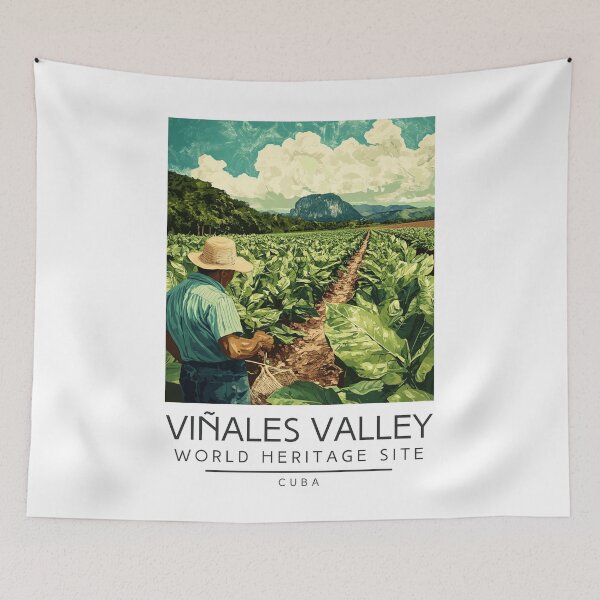 Item preview, Un cartel de viaje antiguo del Valle de Viñales, Cuba designed and sold by GoodOldVintage.