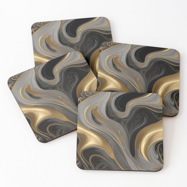 Item preview, Luxurious grey and silver and gold smoke swirling and glowing on a pitch-black background designed and sold by arjad3n.