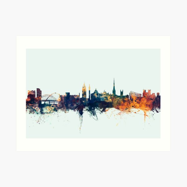 Newcastle England Skyline Art Print