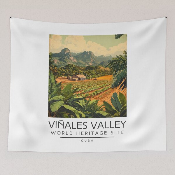 Artikelvorschau, Ein Vintage-Reiseposter des Viñales-Tals – Kuba entworfen und verkauft von GoodOldVintage.