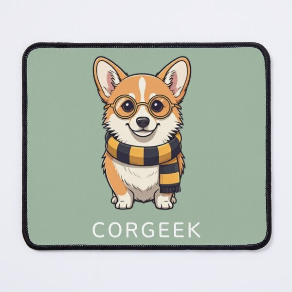 Item preview, Corgi Corgeek on Green | Dog Quote Mouse Pad | Dog Lover Gift Mousepads | Funny Laptop Accessories  designed and sold by Happy-Place-OM.