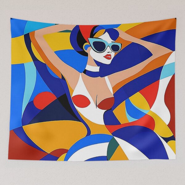 Item preview, Abstract Woman. Geometric Muse: Vibrant Art designed and sold by Shoot-The-Moon.