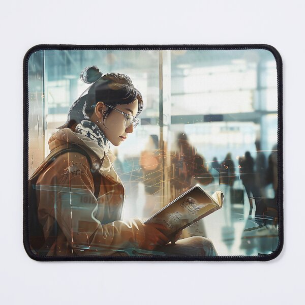 Item preview, Solitary Sojourner Immersed in a Serene Moment at the Airport Terminal. designed and sold by CheerForGoods.