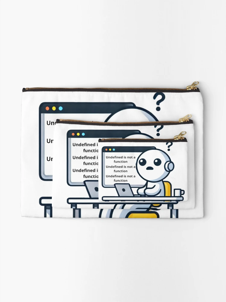 Thumbnail 2 of 4, Zipper Pouch, Why, JavaScript? Why? - Funny Coding Meme Design designed and sold by Vikingaquarist.