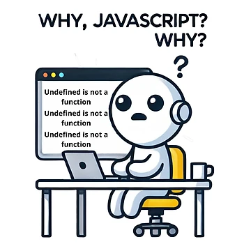 Artwork thumbnail, Why, JavaScript? Why? - Funny Coding Meme Design by Vikingaquarist