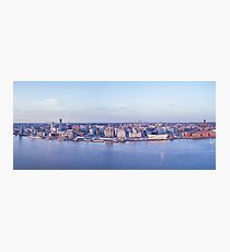 Liverpool Skyline and Waterfront at Sunset Photographic Print