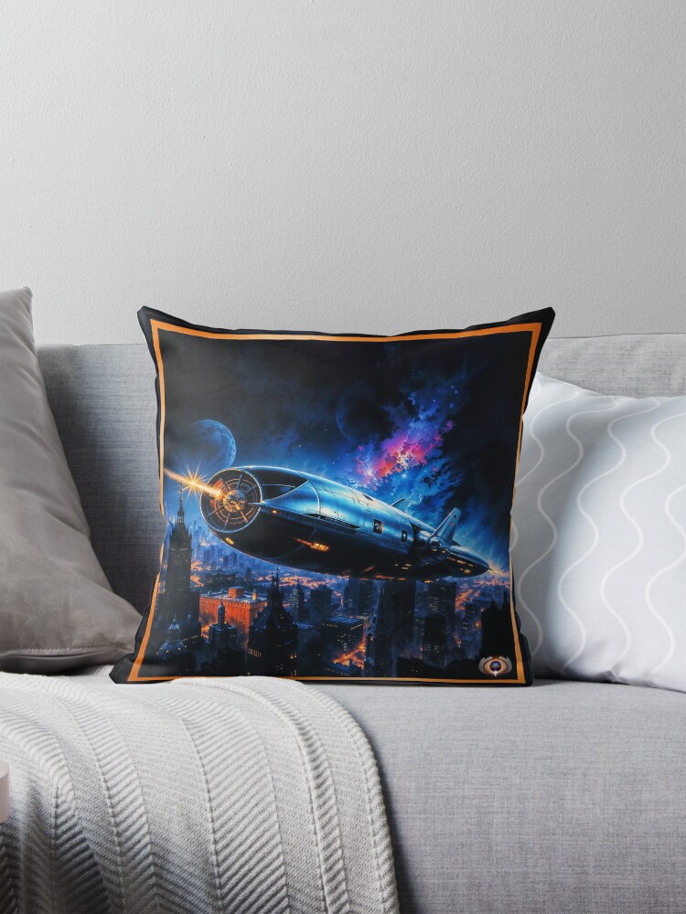The Crellis Star Cruiser Soars Into Space AI Concept Art by Xzendor7 | An Astounding Future Leap 4 The Crellis Star Cruiser Soars Into Space Astonding AI Concept Art by Xzendor7 Decorative Art Print Throw Pillow
