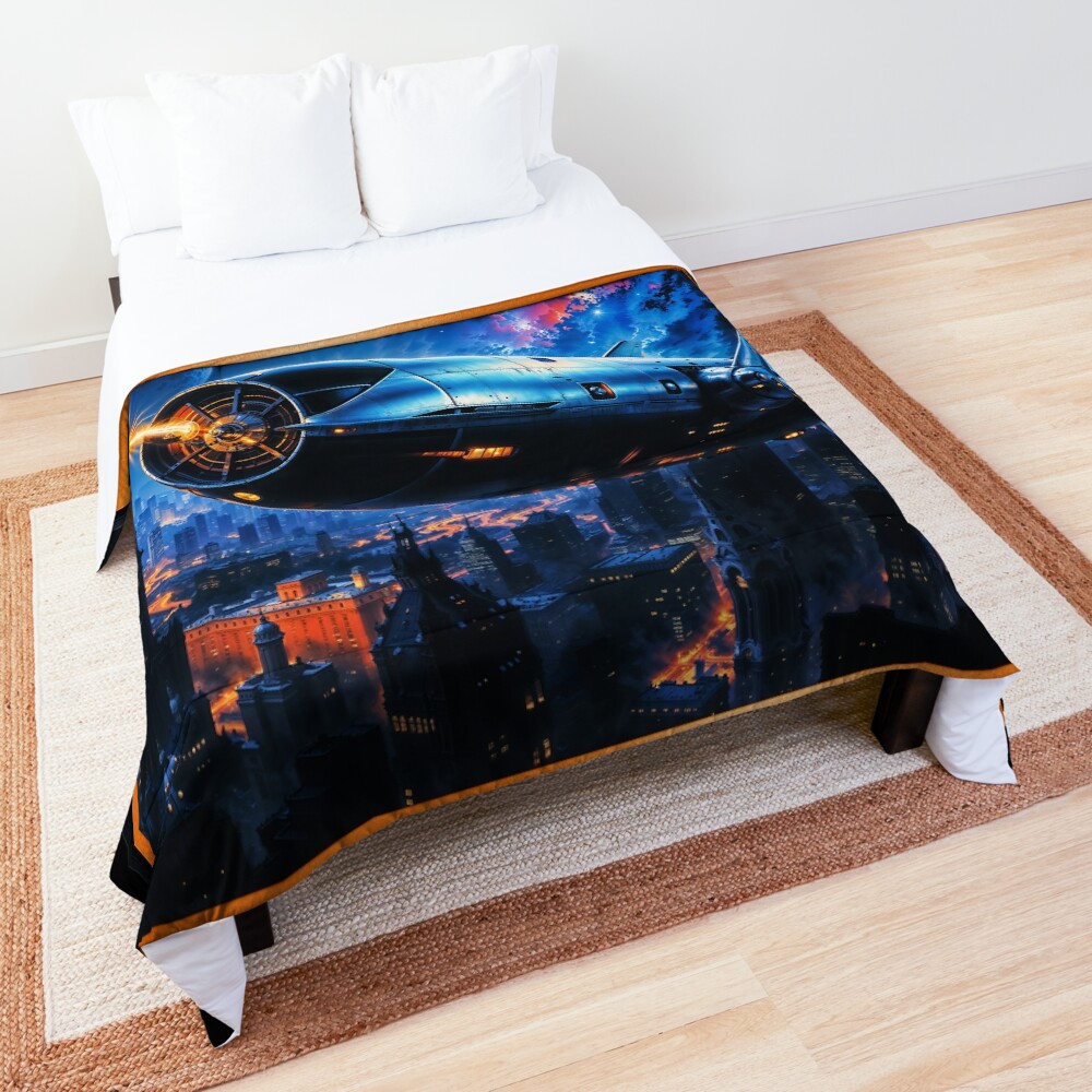 The Crellis Star Cruiser Soars Into Space AI Concept Art by Xzendor7 | An Astounding Future Leap 3 The Crellis Star Cruiser Soars Into Space Astonding AI Concept Art by Xzendor7 Decorative Art Print Comforter