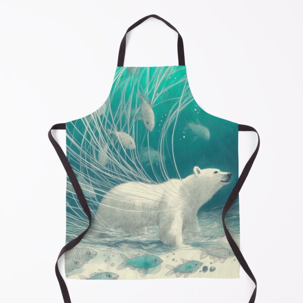 Item preview, Polar Bear Dreams. Plentiful ocean illustration. designed and sold by Shoot-The-Moon.