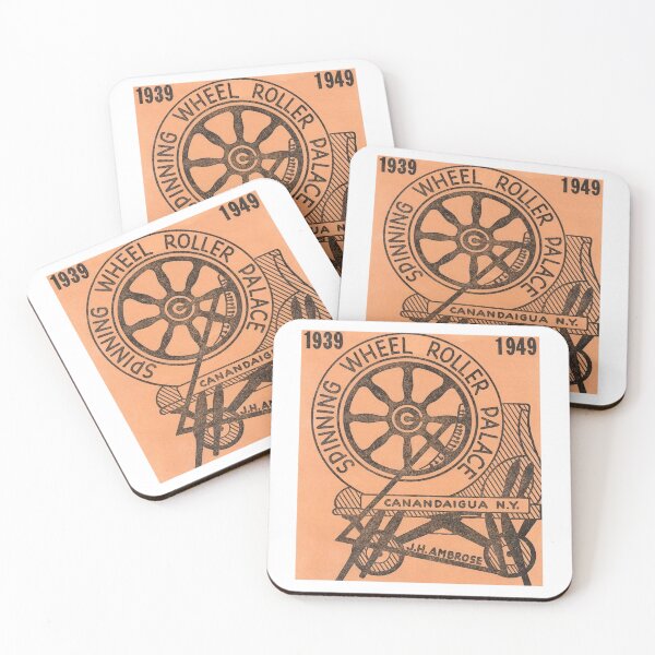 Item preview, Spinning Wheels Roller palace Canandaigua New York Roller Skating Rink Sticker Decal Label designed and sold by tislord.