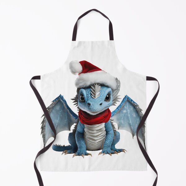 Item preview, Cute Realistic Artwork of a Cute Blue Baby Dragon Wearing a Red Festive Christmas Hat and Scarf designed and sold by CuteopiaGallery.