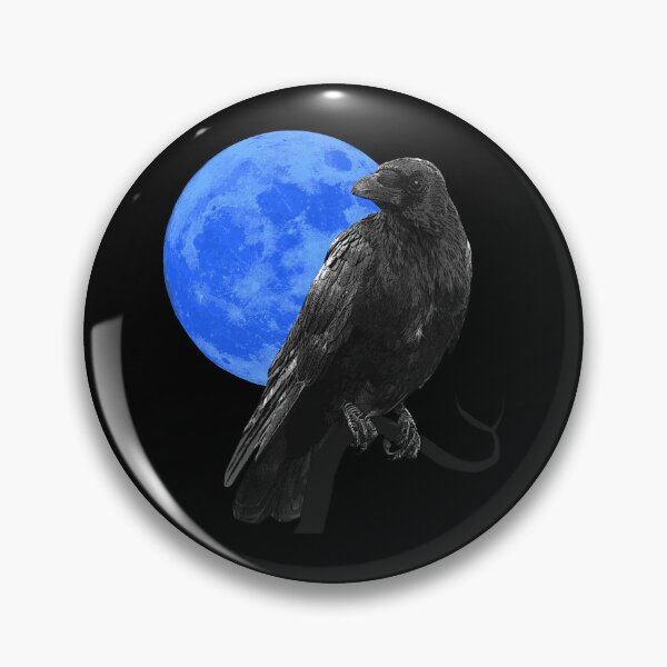 Item preview, Gothic moon with common raven, beautiful Halloween style, gothic raven motif designed and sold by Kirei-Lily.