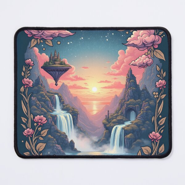 Item preview, "Floating Castle at Sunrise - A Fantasy Landscape"  designed and sold by NarpLTD.